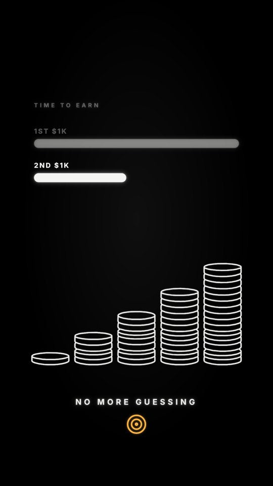Coin stacks rising like stairs